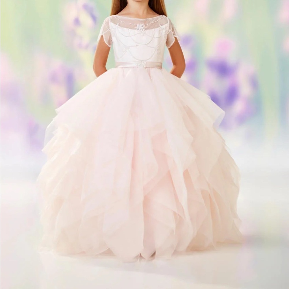 GIRLS JOAN CALABRESE DRESS BY MON CHERI SIZE 6X FIRST COMMUNION